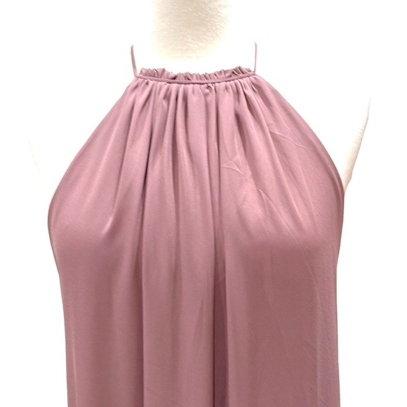 NWT Everly Mauve High Neck Maxi Dress Split Deep Vee Back SZ S - Picture 5 of 10